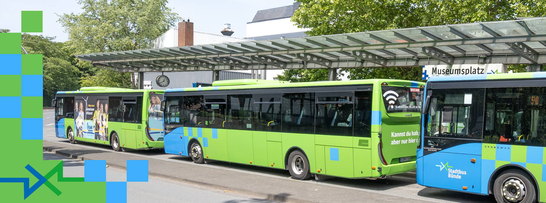 Bushaltestelle am Museumsplatz in Bünde.